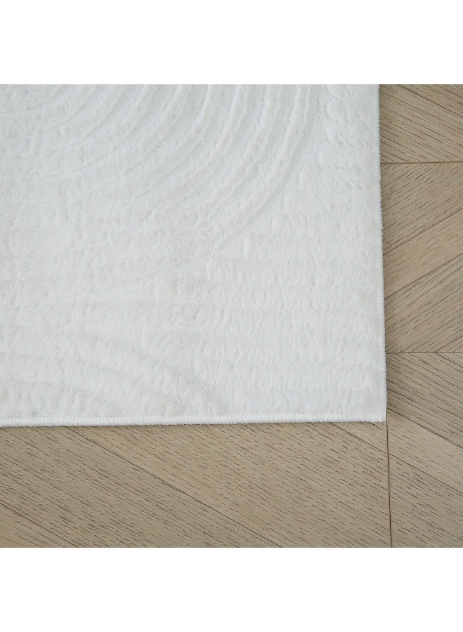 Home Box Jacquard Rabbit Fur Rug - White - 150x220 cm - Image 2